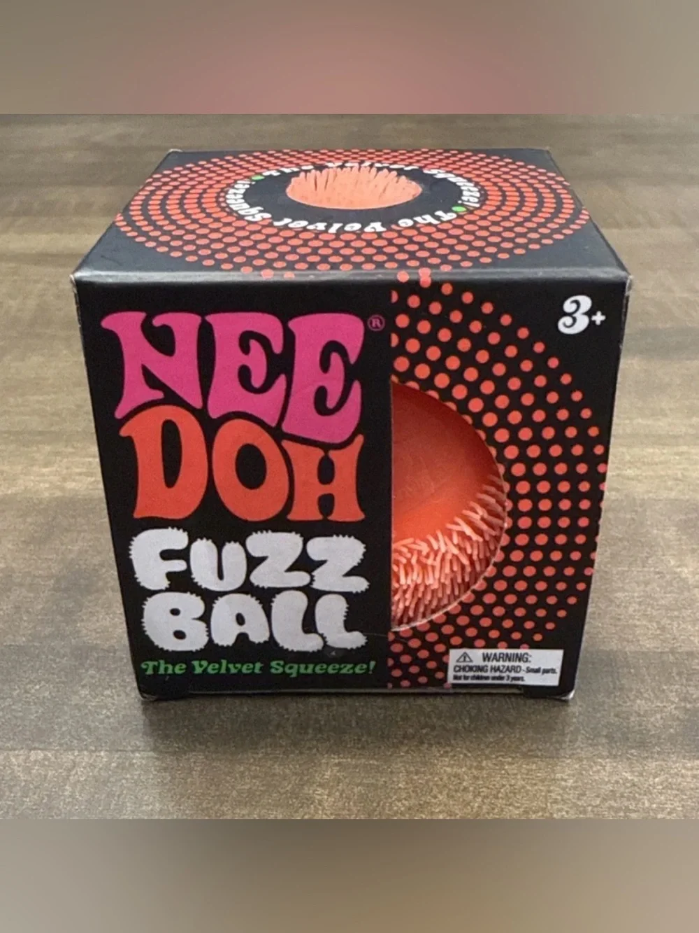 Nee Doh Fuzz Ball Orange Velvet Fuzzy Squeeze Ball Stress Reliever Toy